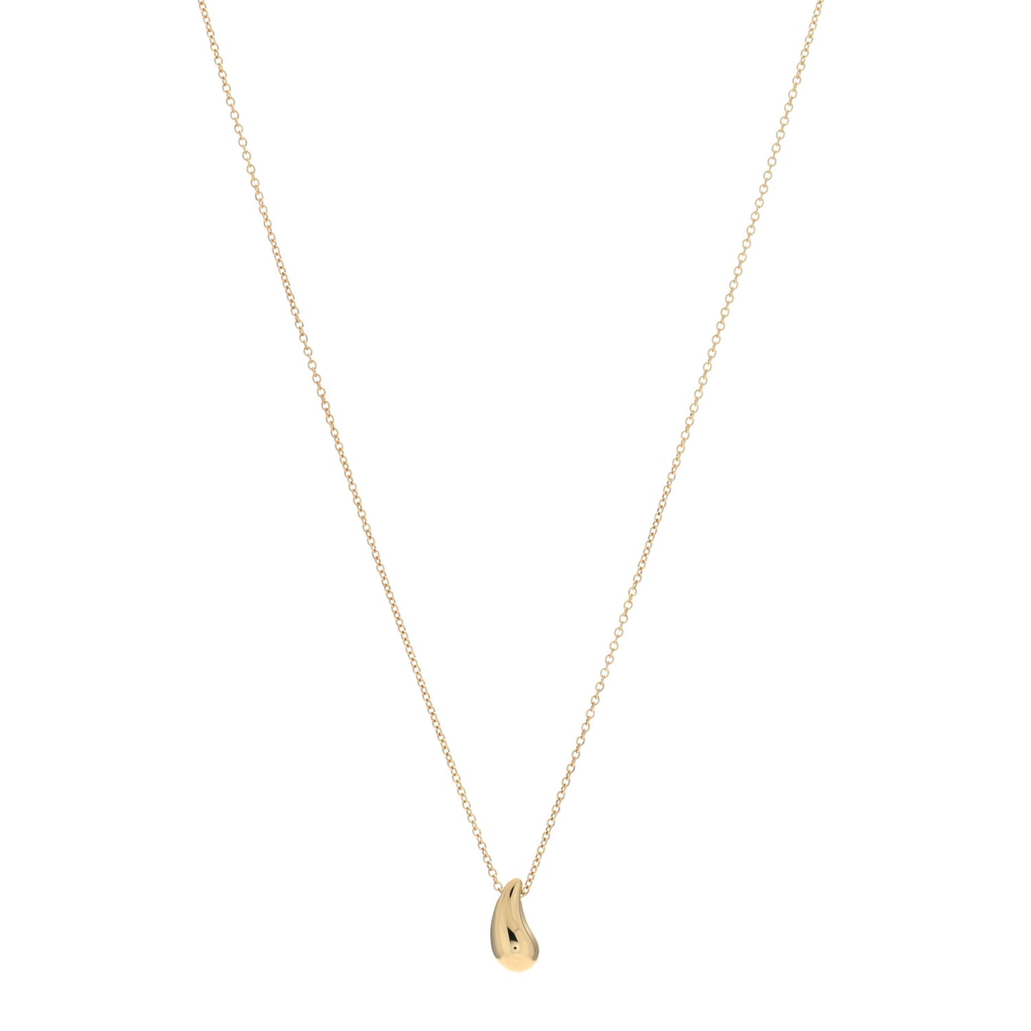 18K Yellow Gold 12mm Elsa Peretti Teardrop Pendant Necklace