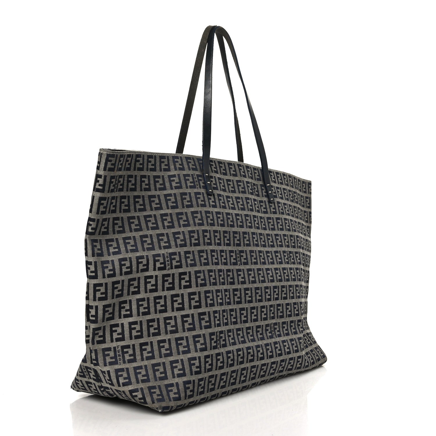 Fendi Zucchino Large Shopper Tote Navy 2 of 9