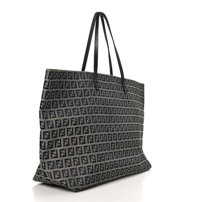 Fendi Zucchino Large Shopper Tote Navy 2 of 9
