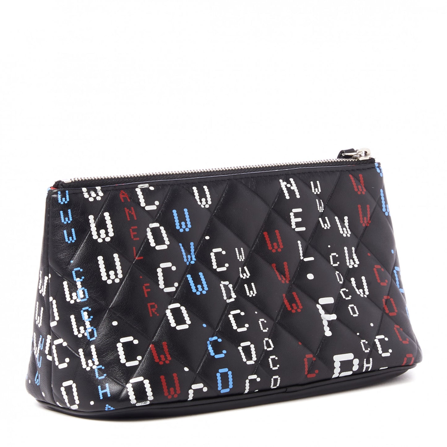 Lambskin Quilted Data Center Cosmetic Case Black