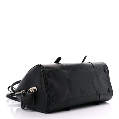 Prada Saffiano Pushlock Satchel Black 3 of 16