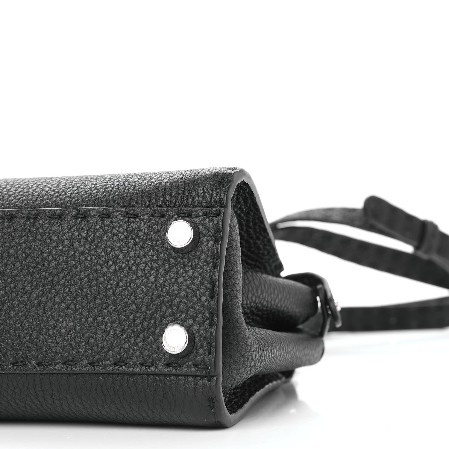 Fendi Cuoio Romano Selleria Bi-Color Mini Peekaboo Iconic Satchel Black Mou 8 of 8