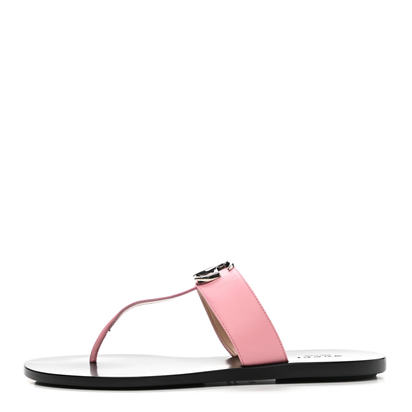 Calfskin GG Marmont Thong Sandals 37 Wild Rose