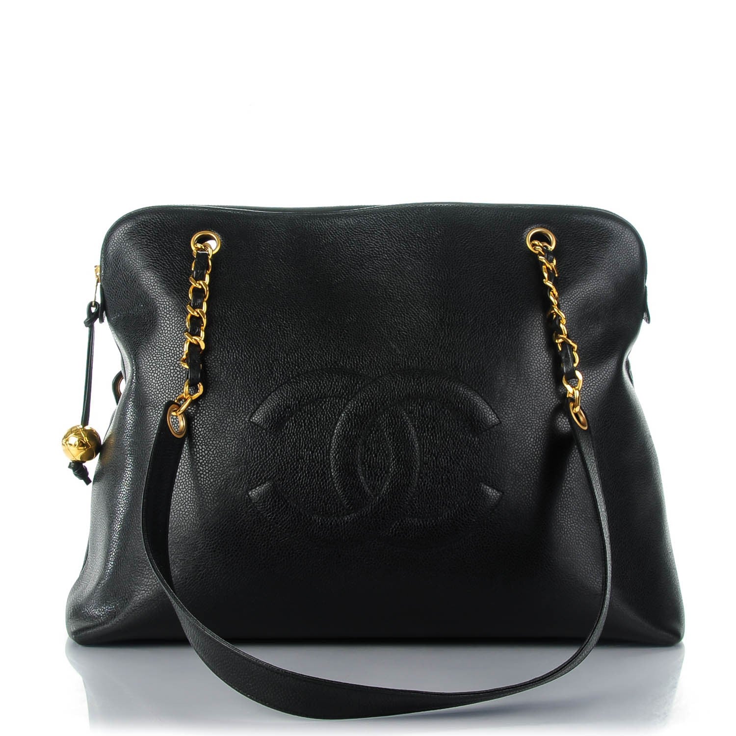 Chanel Caviar Large CC Shoulder Bag Black 1 of 7