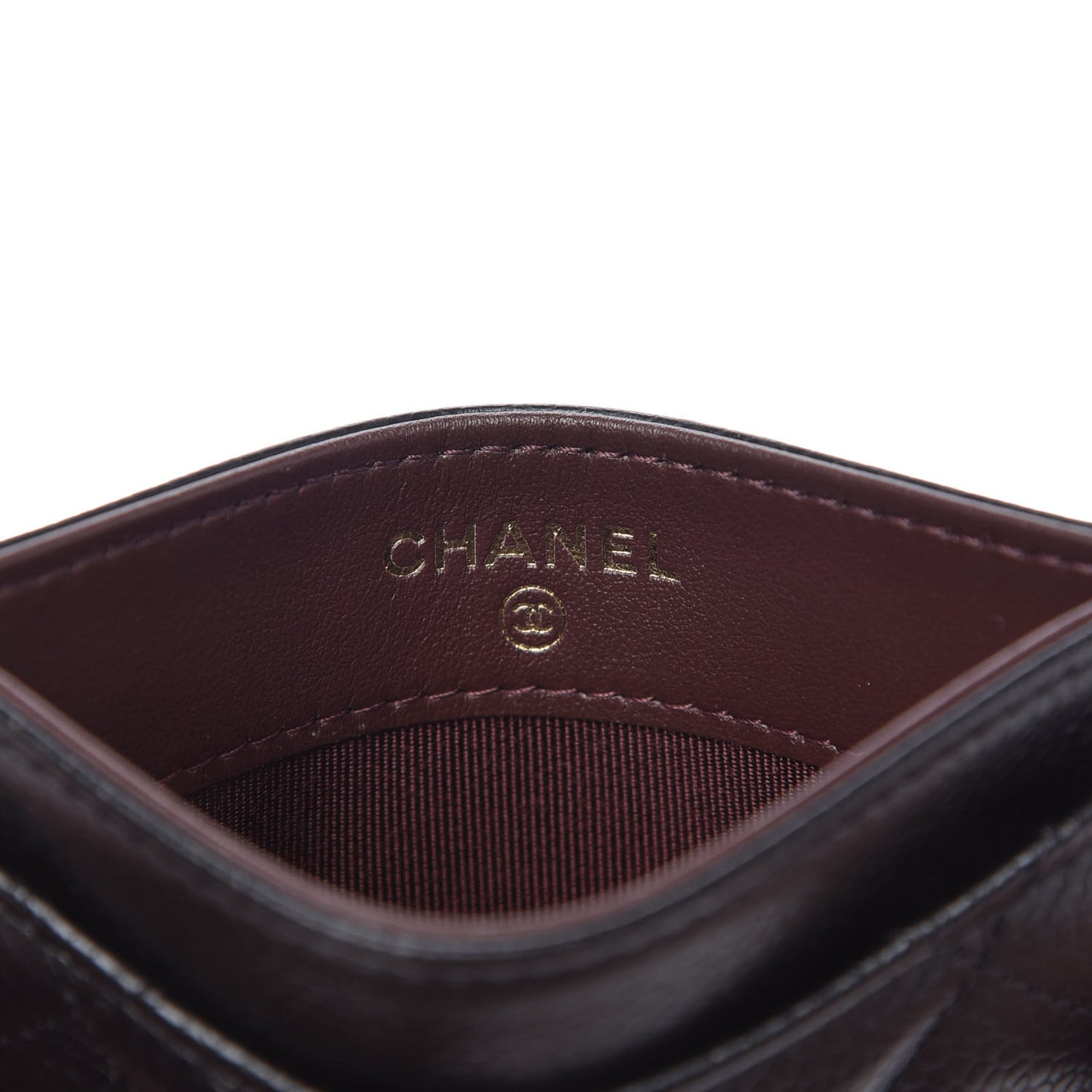 Caviar Quilted Card Holder Black