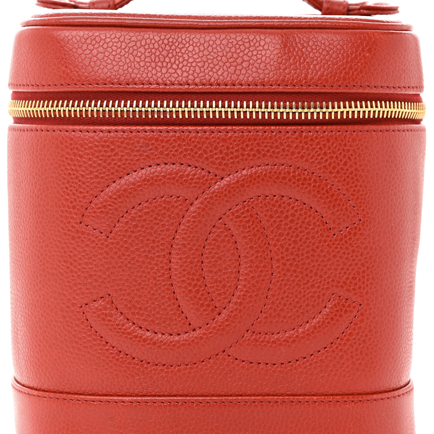 Chanel Caviar Vanity Cosmetic Case Red 9 of 14