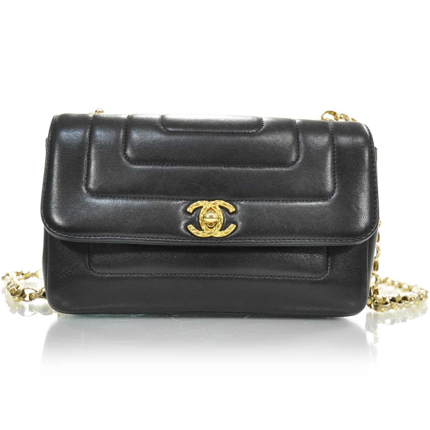 Lambskin Quilted Mini Flap Black