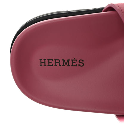 Hermes Suede Goatskin Womens Chypre Sandals 37 Rose Aphrodite 7 of 9