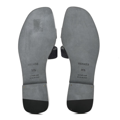 Hermes Denim Canvas Oran Sandals 36.5 Bleu Brut 5 of 9