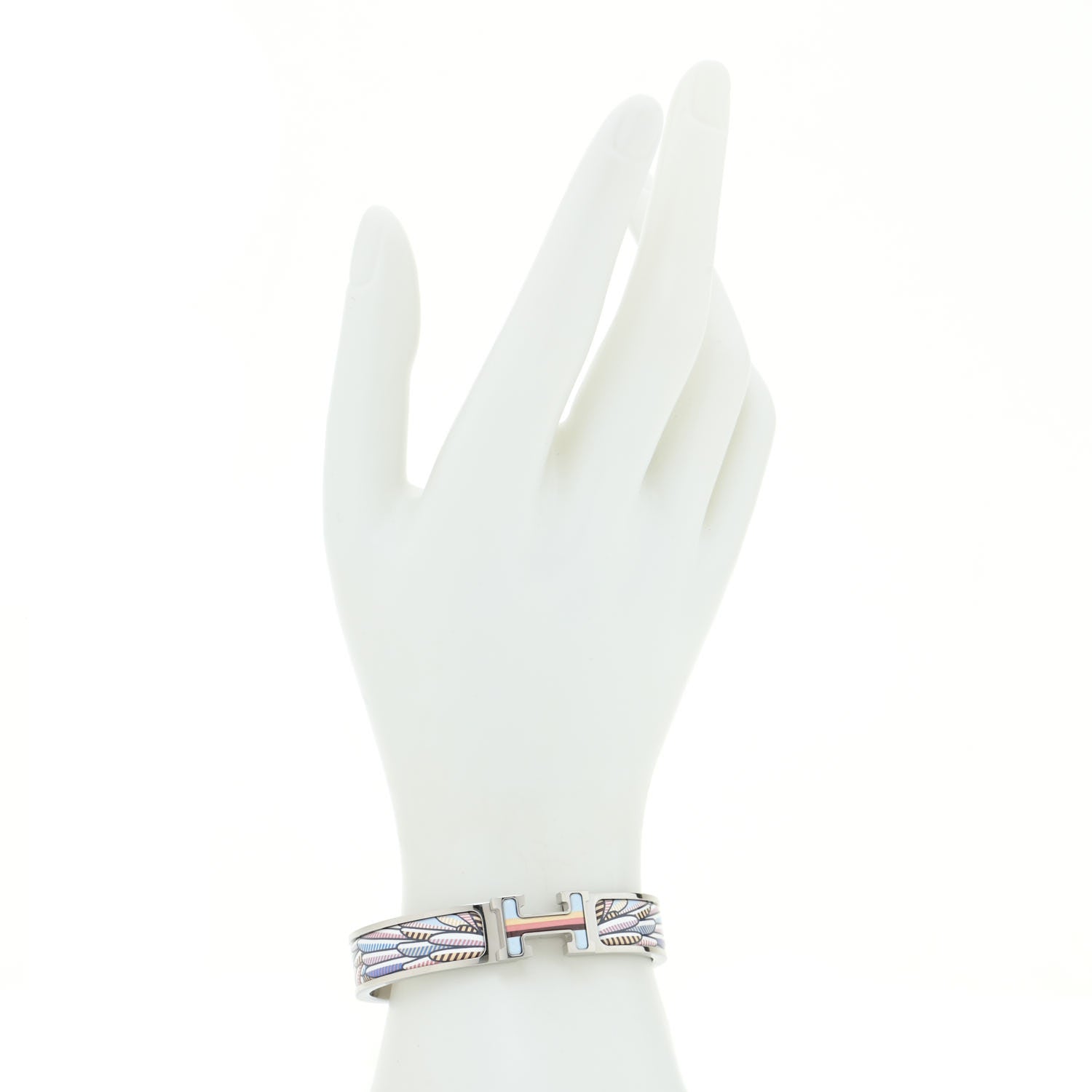 Hermes Enamel Narrow Pegase Pop Clic Clac H Bracelet PM Album De Soie Bis 2 of 6