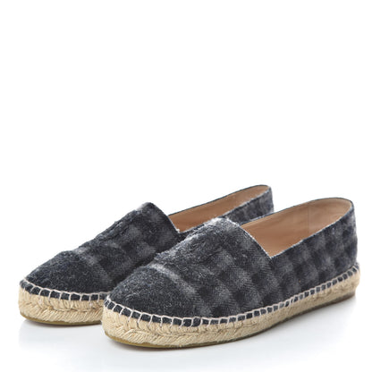 Chanel Flannel CC Espadrilles 38 Dark Grey Black 3 of 8