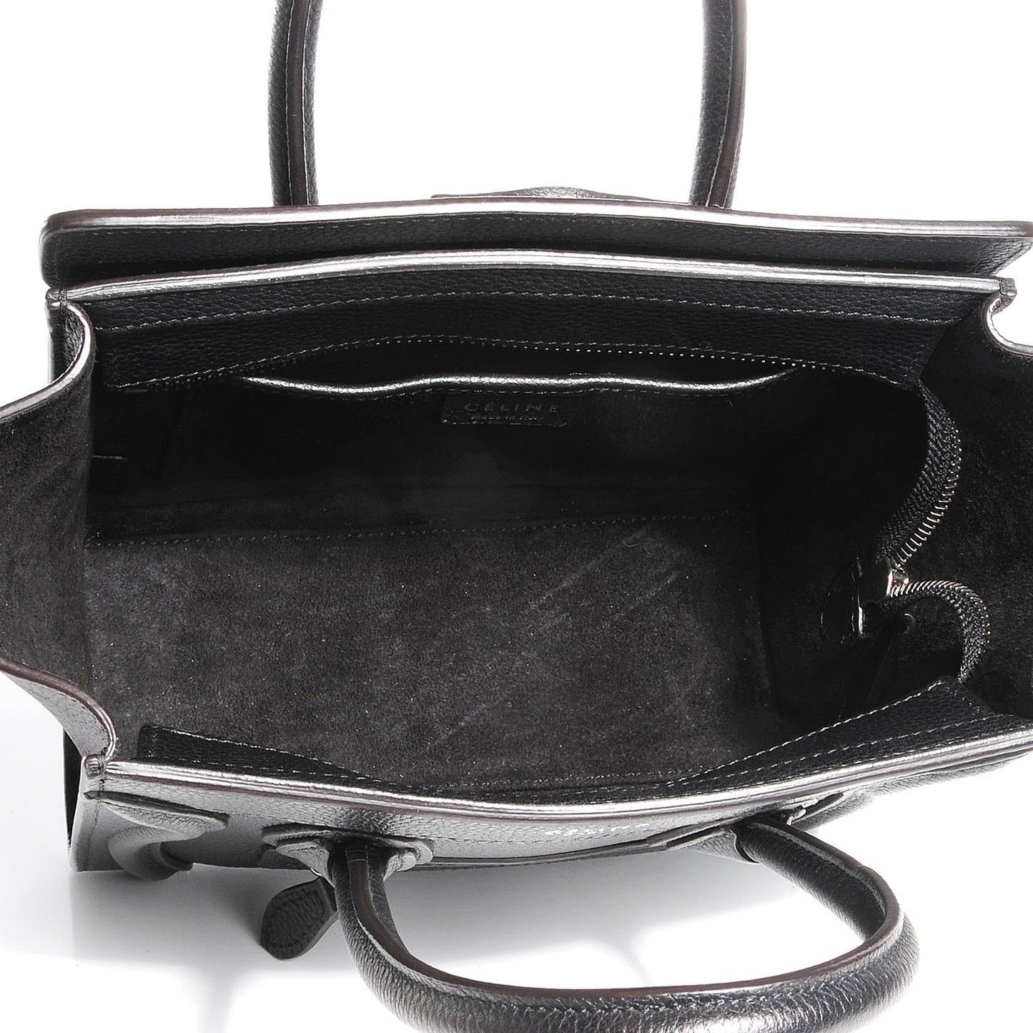 Drummed Calfskin Nano Luggage Black