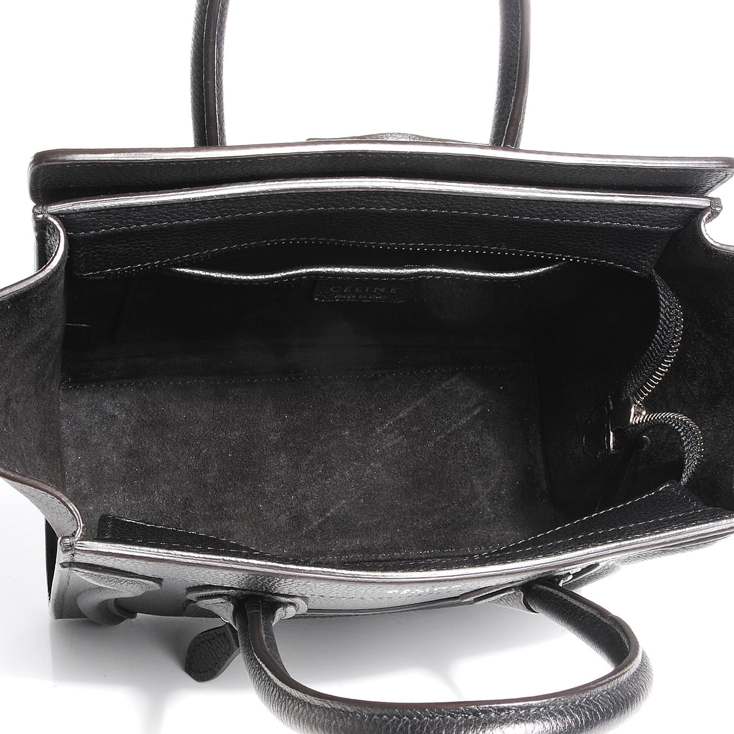 Celine Drummed Calfskin Nano Luggage Black 7 of 9