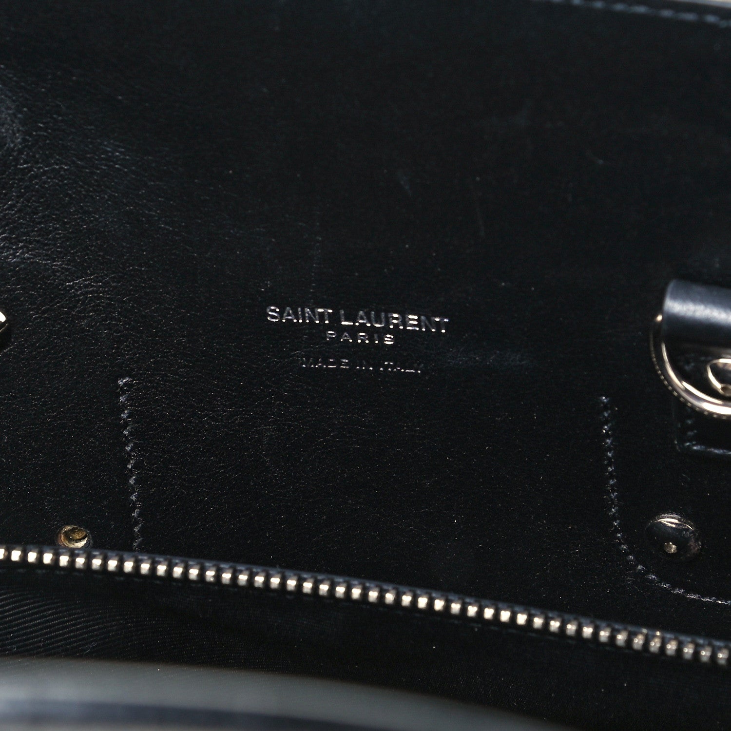 Saint Laurent Calfskin Crocodile Embossed Small Sac de Jour Black 6 of 12