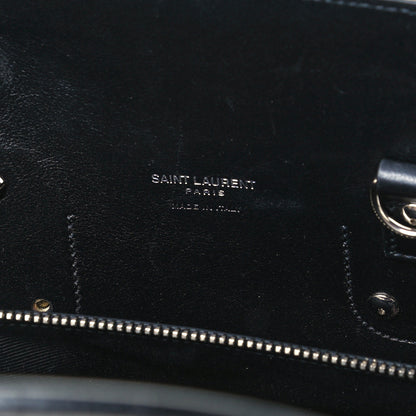 Saint Laurent Calfskin Crocodile Embossed Small Sac de Jour Black 6 of 12