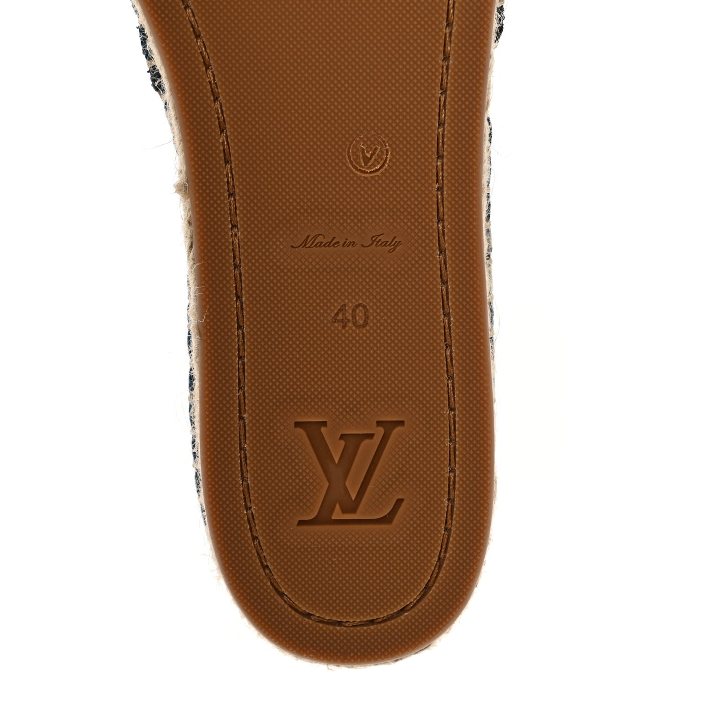 Monogram Denim Starboard Espadrille Flats 40 Blue