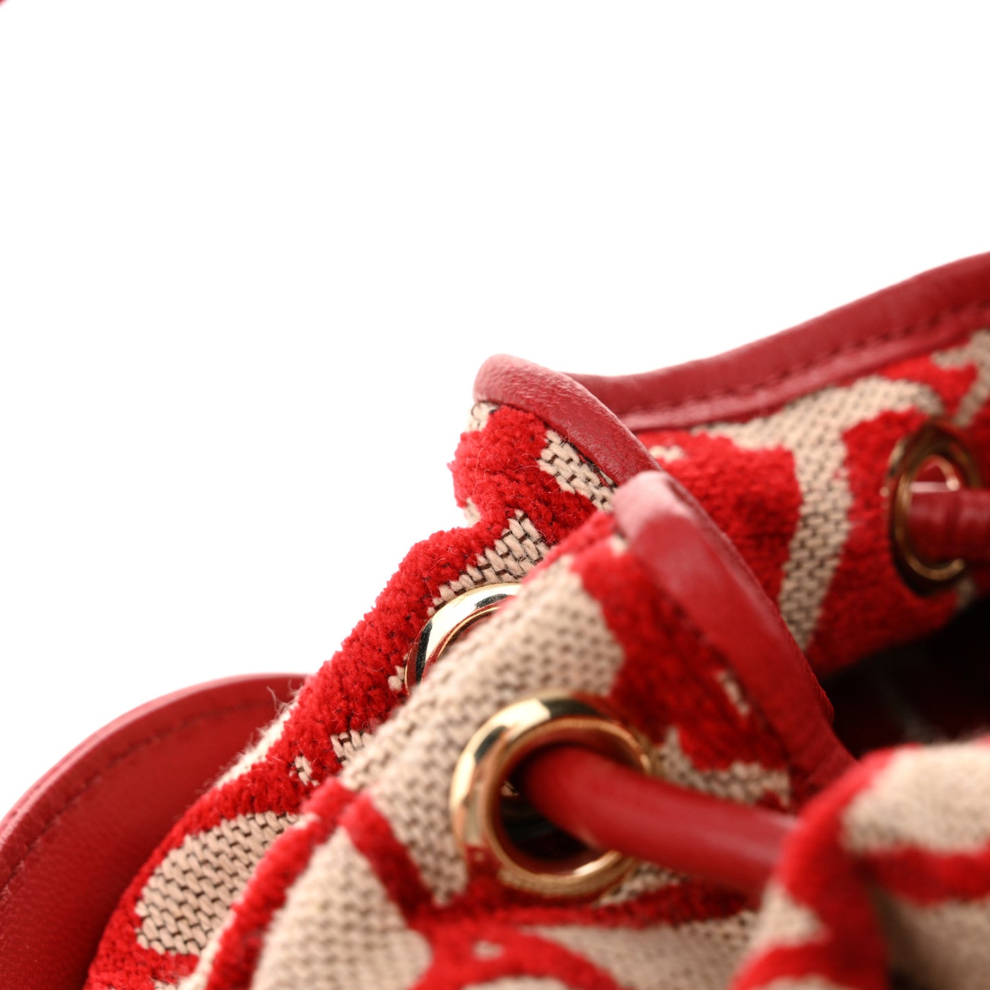 Toile Iconographe Nappa Le Cinquième Bucket Bag Naturale Rosso Valentino