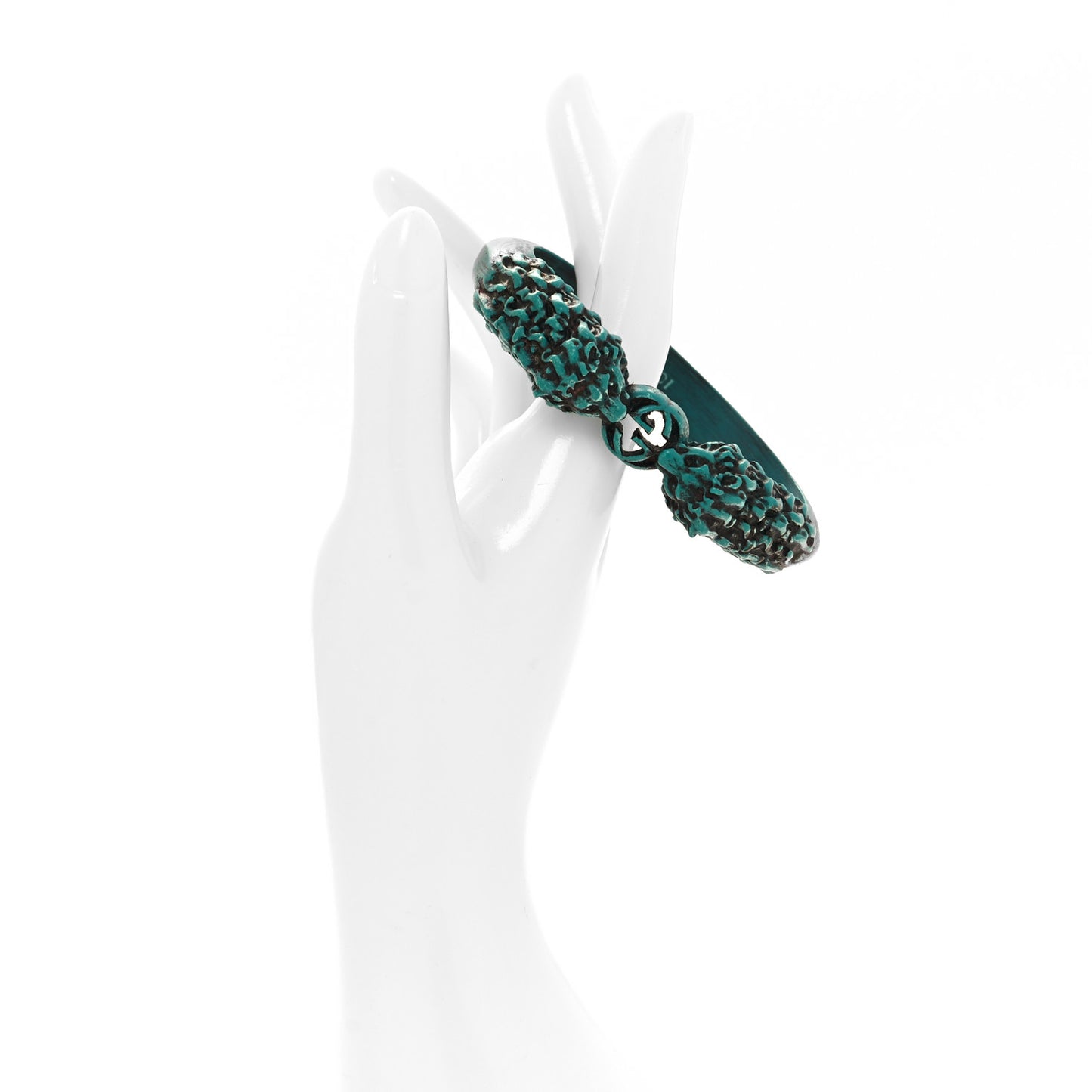 Cinnabar Resin Tiger Head Bangle S Bracelet Green