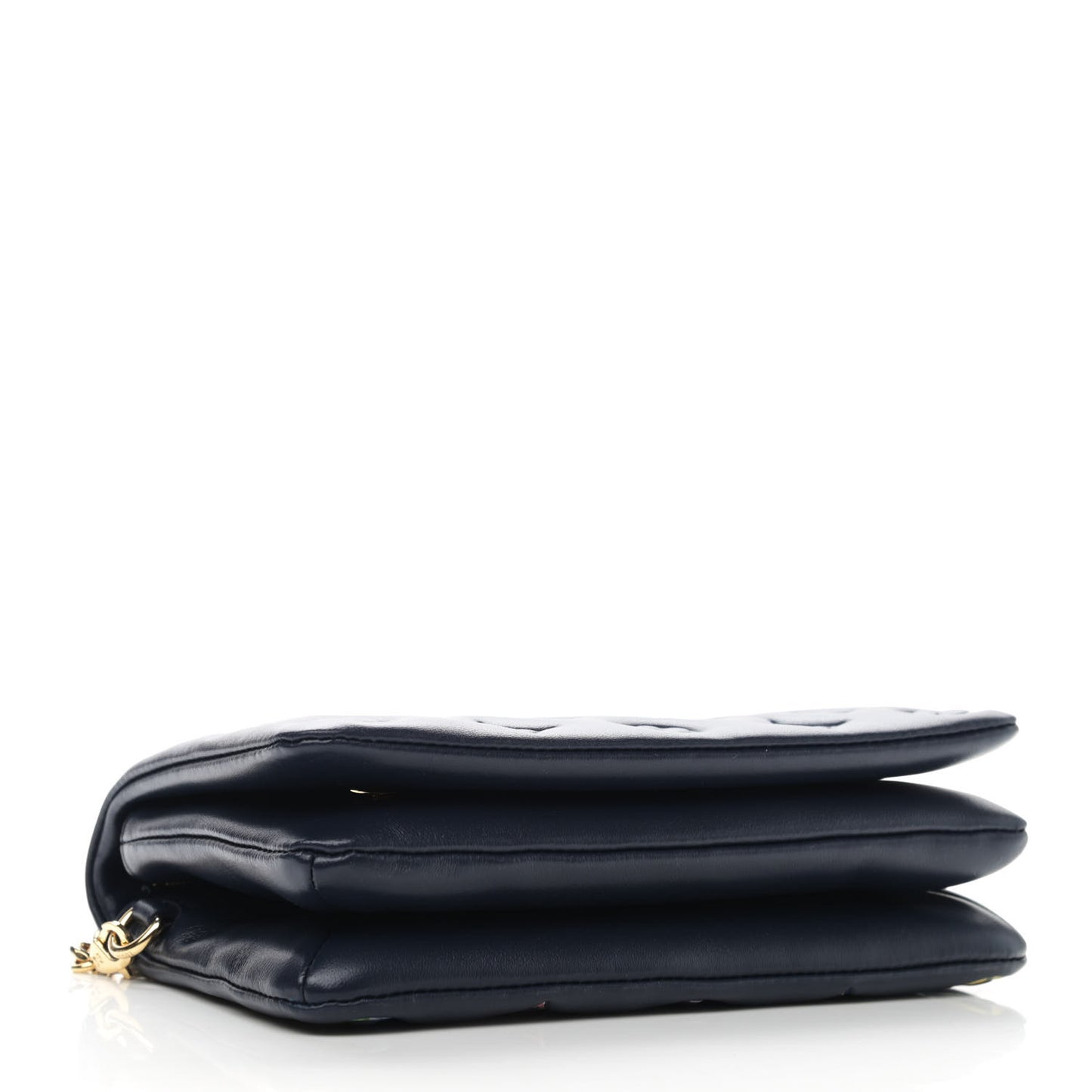 Lambskin Embossed Monogram LV Garden Pochette Coussin Navy