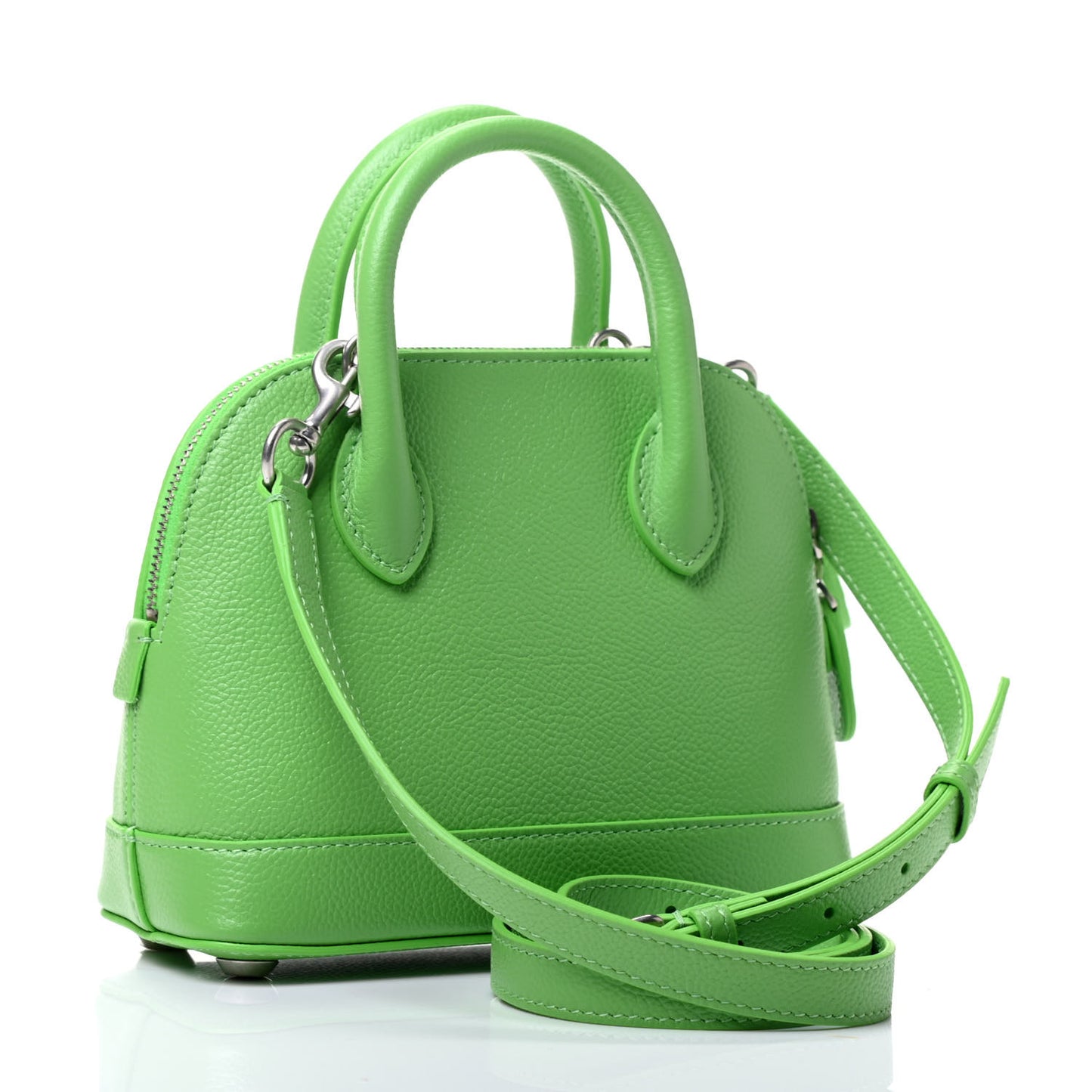 Grained Calfskin XXS Ville Top Handle Bag Light Green Fuchsia