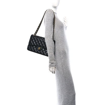 Chanel Lambskin Quilted Jumbo Double Flap Black 2 of 11