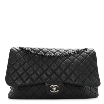 Chanel Calfskin Quilted Small XXL Travel Flap Bag Black 1 of 9