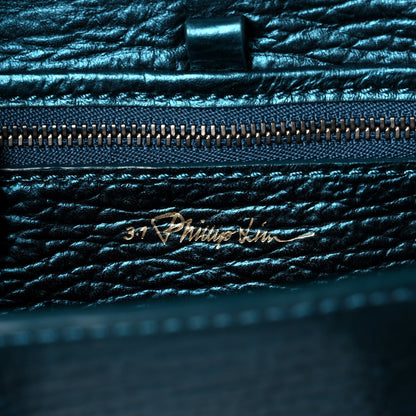 3.1 Phillip Lim Metallic Textured Calfskin Mini Pashli Satchel Turquoise 6 of 14