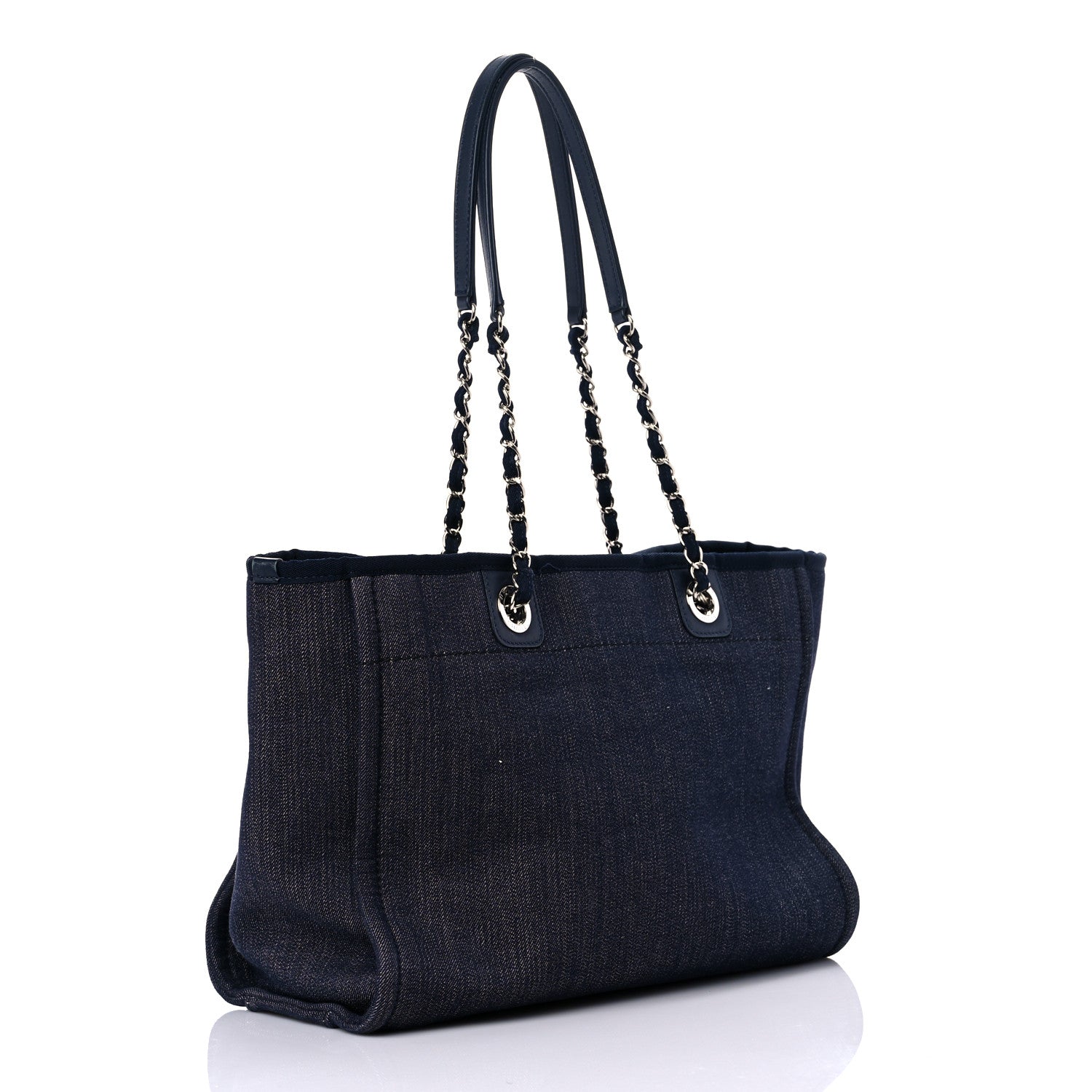 Chanel Denim Small Deauville Tote Dark Blue 3 of 14
