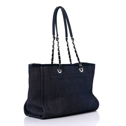 Chanel Denim Small Deauville Tote Dark Blue 3 of 14