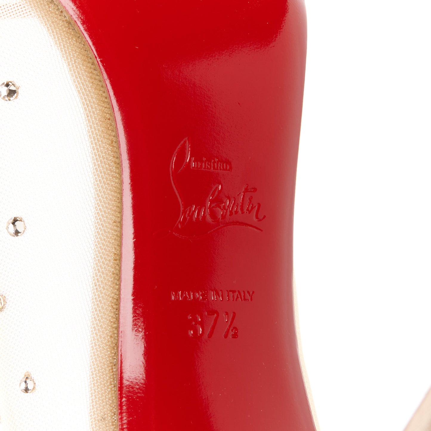 Suede Lame Crystal Strass Follies 85 Pumps 37.5 Light Silk