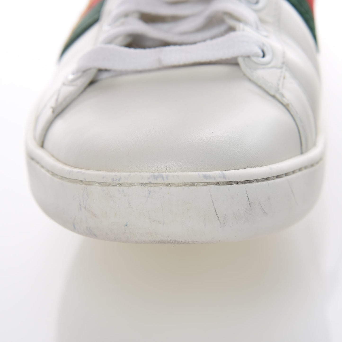 Calfskin Ayers Bee Embroidered Ace Sneakers 38.5 White Green