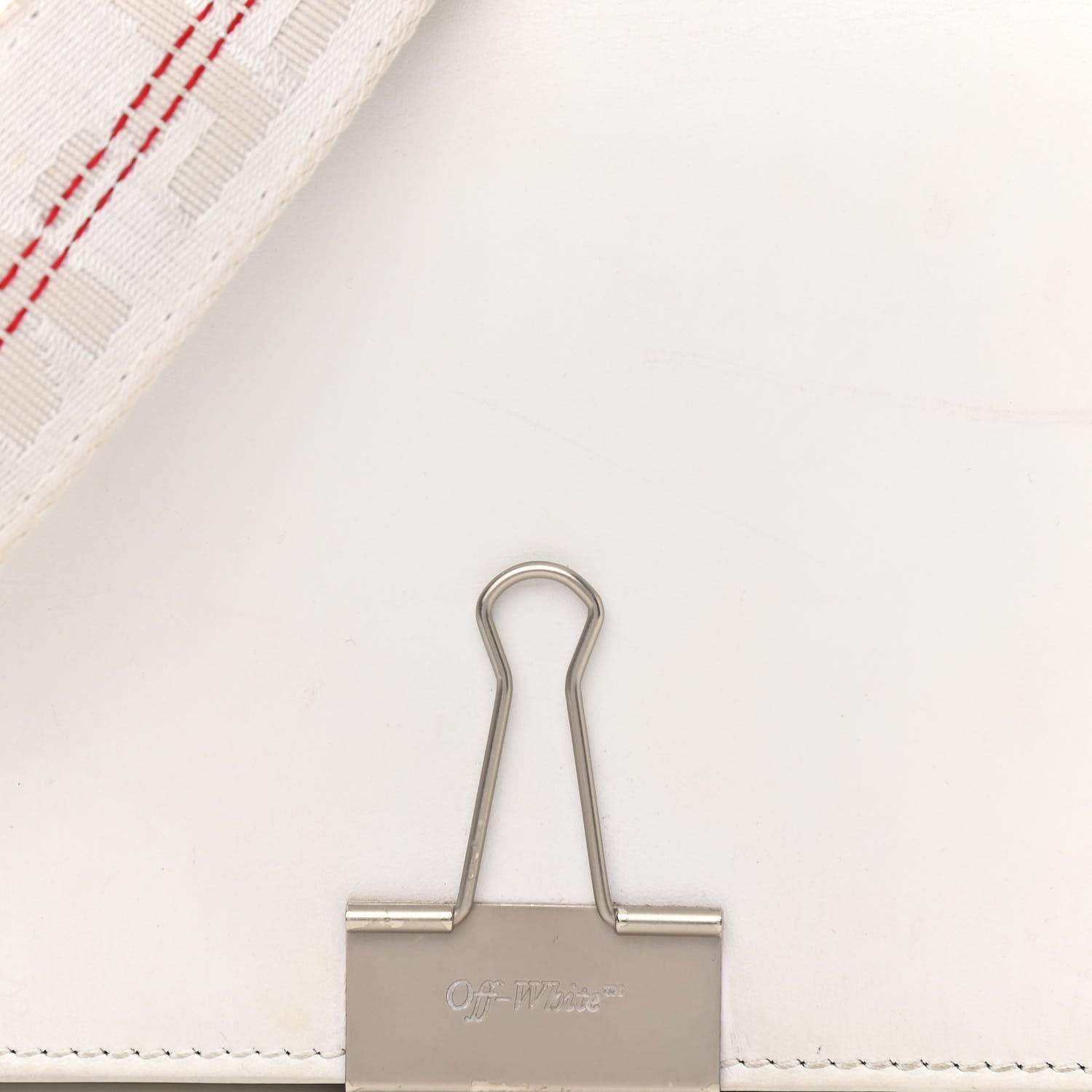 Off-White Calfskin Binder Clip Bag White 8 of 16
