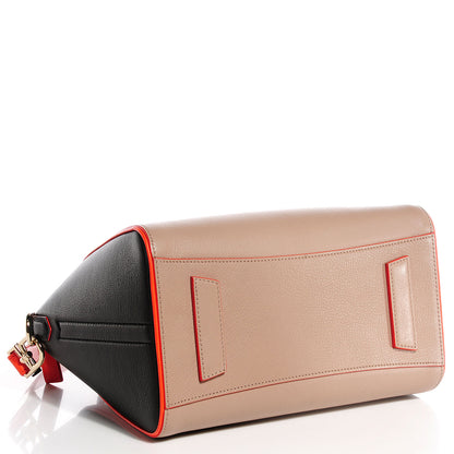 Givenchy Sugar Grained Goatskin Small Tri-Color Antigona Taupe Black Orange 4 of 11