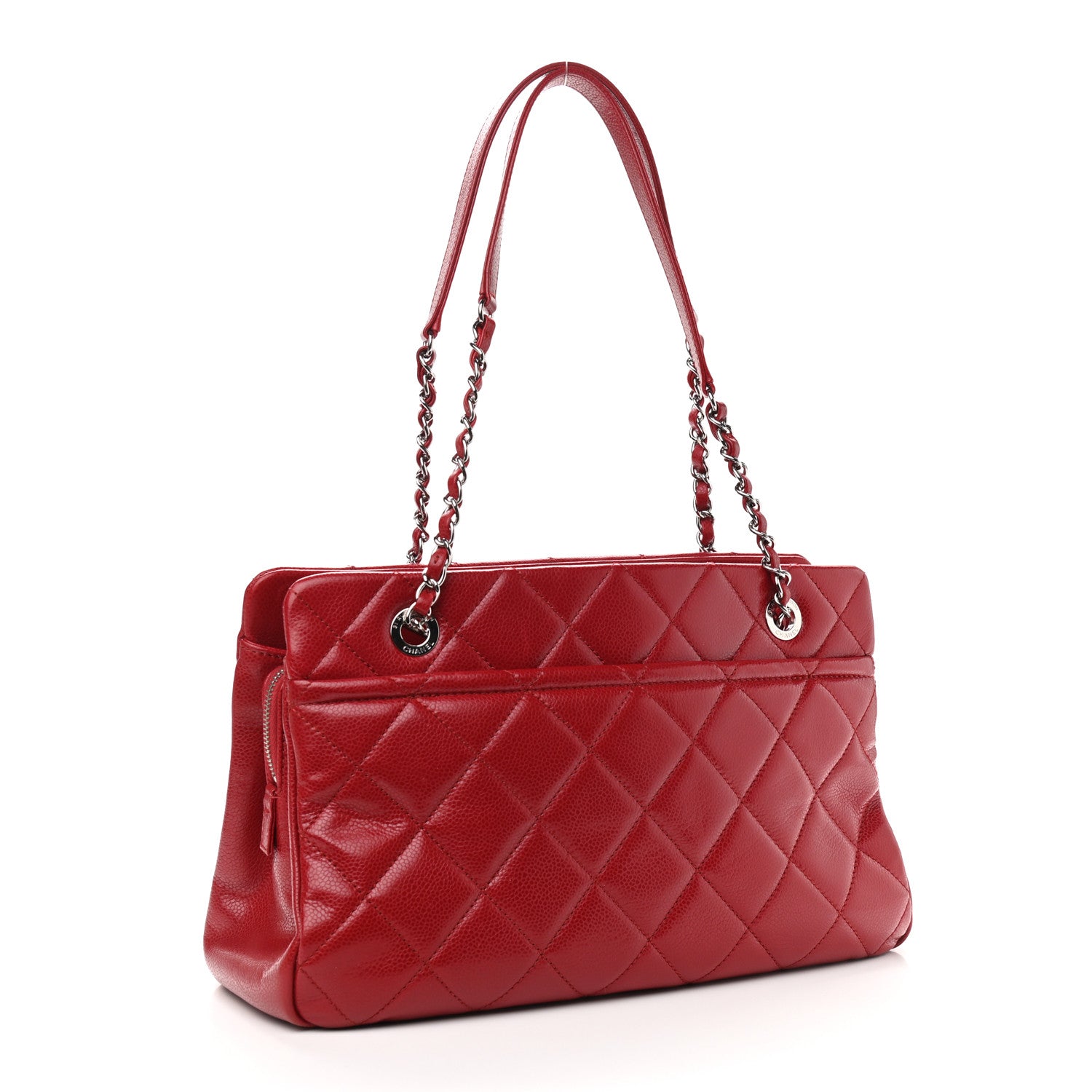 Chanel Soft Caviar Timeless Shopping Tote Red 3 of 8