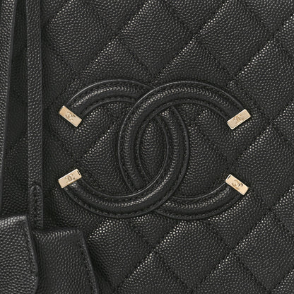 Chanel Caviar Quilted Medium CC Filigree Vanity Case Black 8 of 10