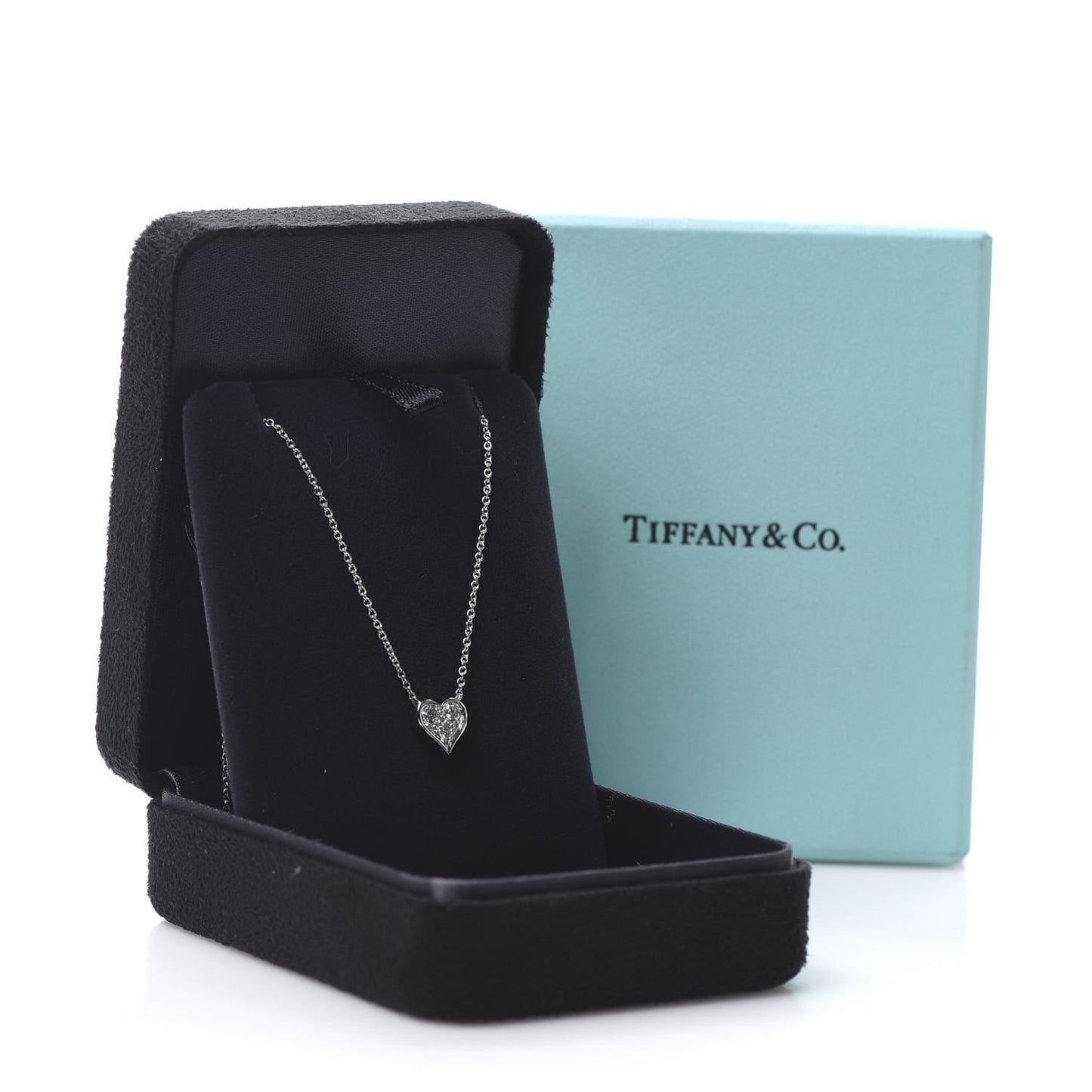 Platinum Diamond Heart Pendant Necklace