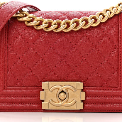 Chanel Caviar Quilted Small Boy Flap Red 8 of 12