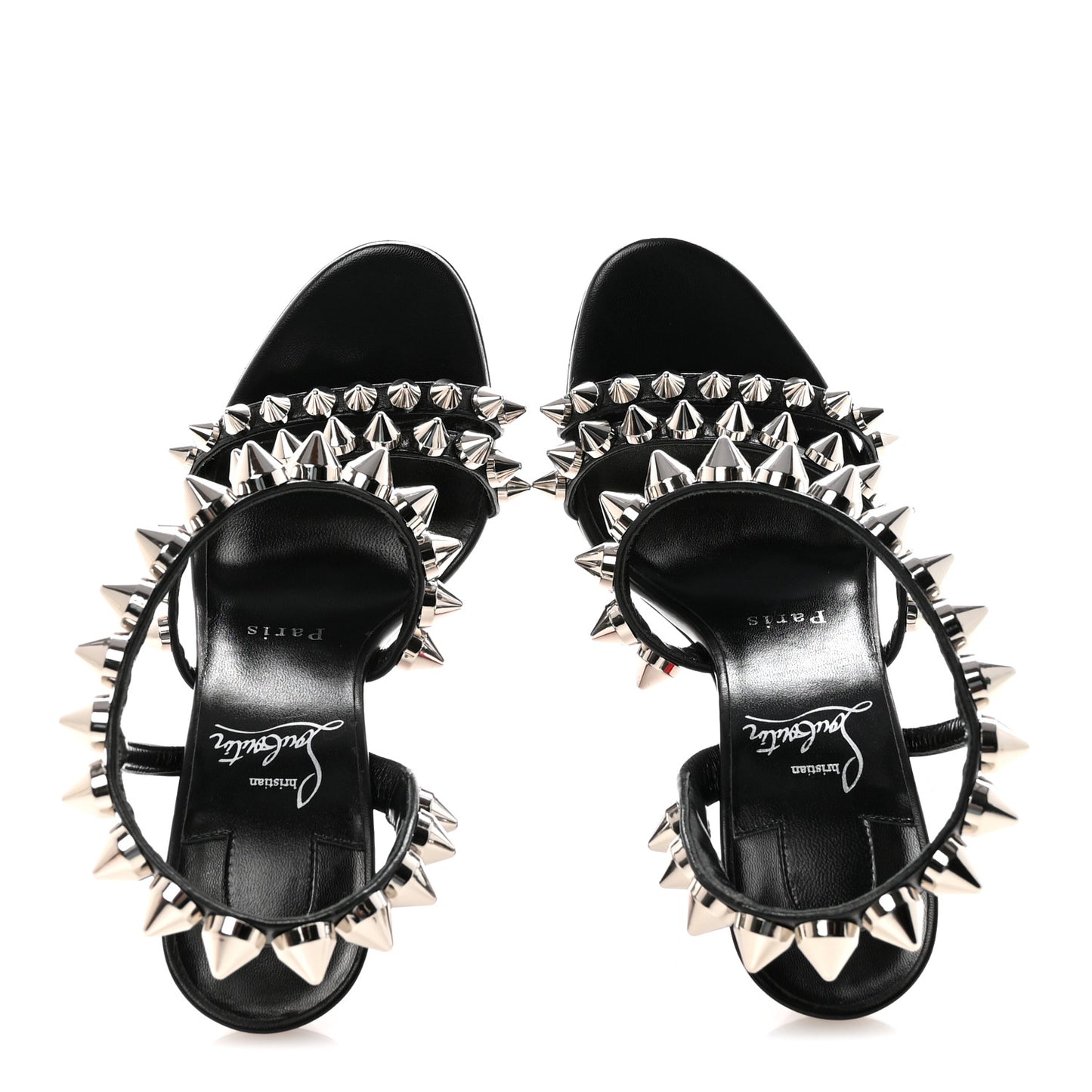 Calfskin Spikita Slingback 100 Stiletto Pumps 35.5 Black Silver
