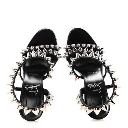 Christian Louboutin Calfskin Spikita Slingback 100 Stiletto Pumps 35.5 Black Silver 2 of 8