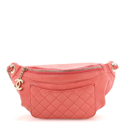 Chanel Lambskin Bi Quilted Waist Bag Fanny Pack Pink 1 of 10