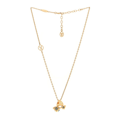 Louis Vuitton Crystal Trunkies Pendant Necklace Gold 3 of 5