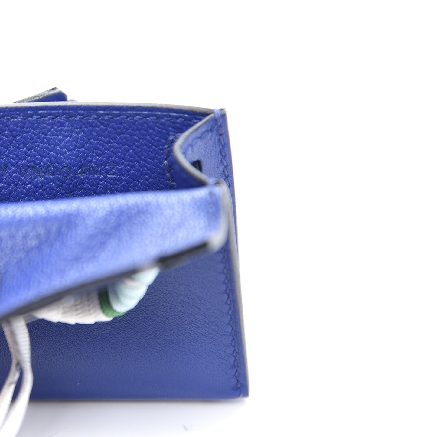 Tadelakt Mini Kelly Twilly Bag Charm Bleu Electrique