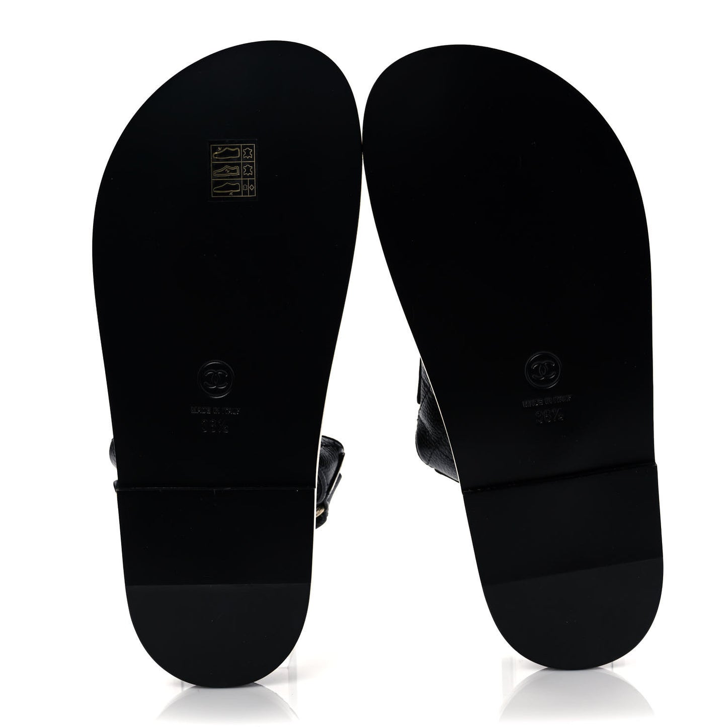 Grained Calfskin Velcro Dad Sandals 36.5 Black