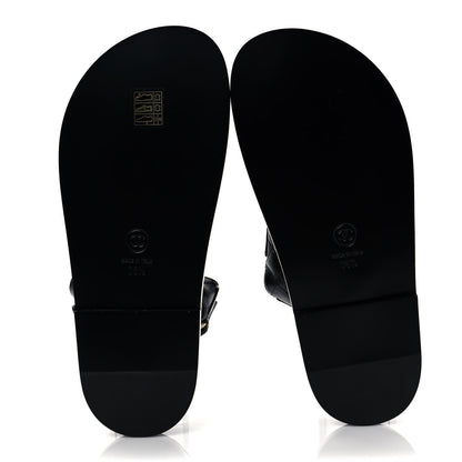 Chanel Grained Calfskin Velcro Dad Sandals 36.5 Black 5 of 8