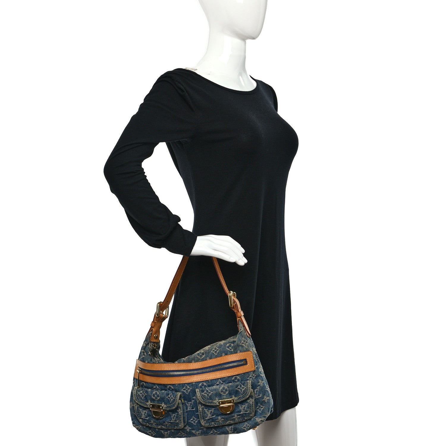 Louis Vuitton Monogram Denim Baggy PM Blue 3 of 8