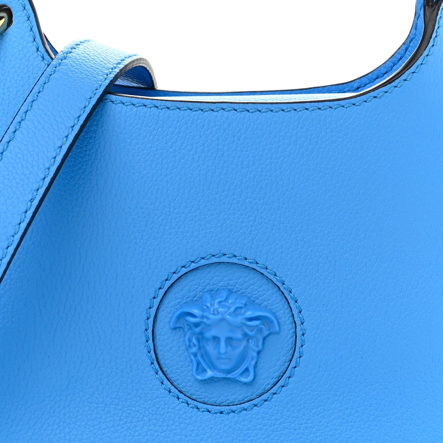 Versace Calfskin La Medusa Small Hobo Crossbody Blue 8 of 10