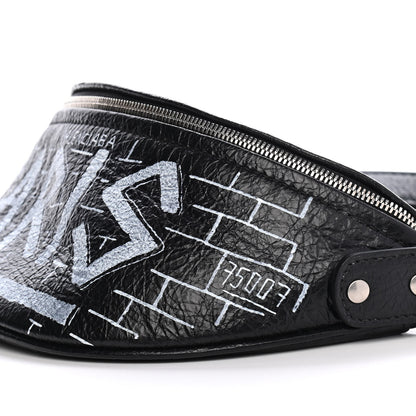Balenciaga Agneau Arena Graffiti All Over XXS Souvenir Belt Bag Black White 8 of 8