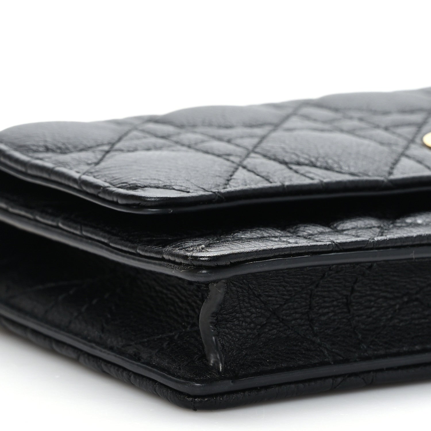 Christian Dior Supple Calfskin Caro Pouch with Chain Black 7 of 8
