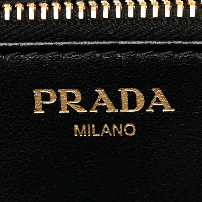 Prada Vitello Move Bow Zip Around Wallet Black 6 of 10