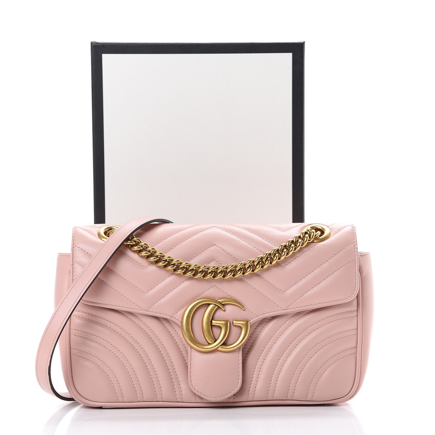 Calfskin Matelasse Small GG Marmont Shoulder Bag Perfect Pink
